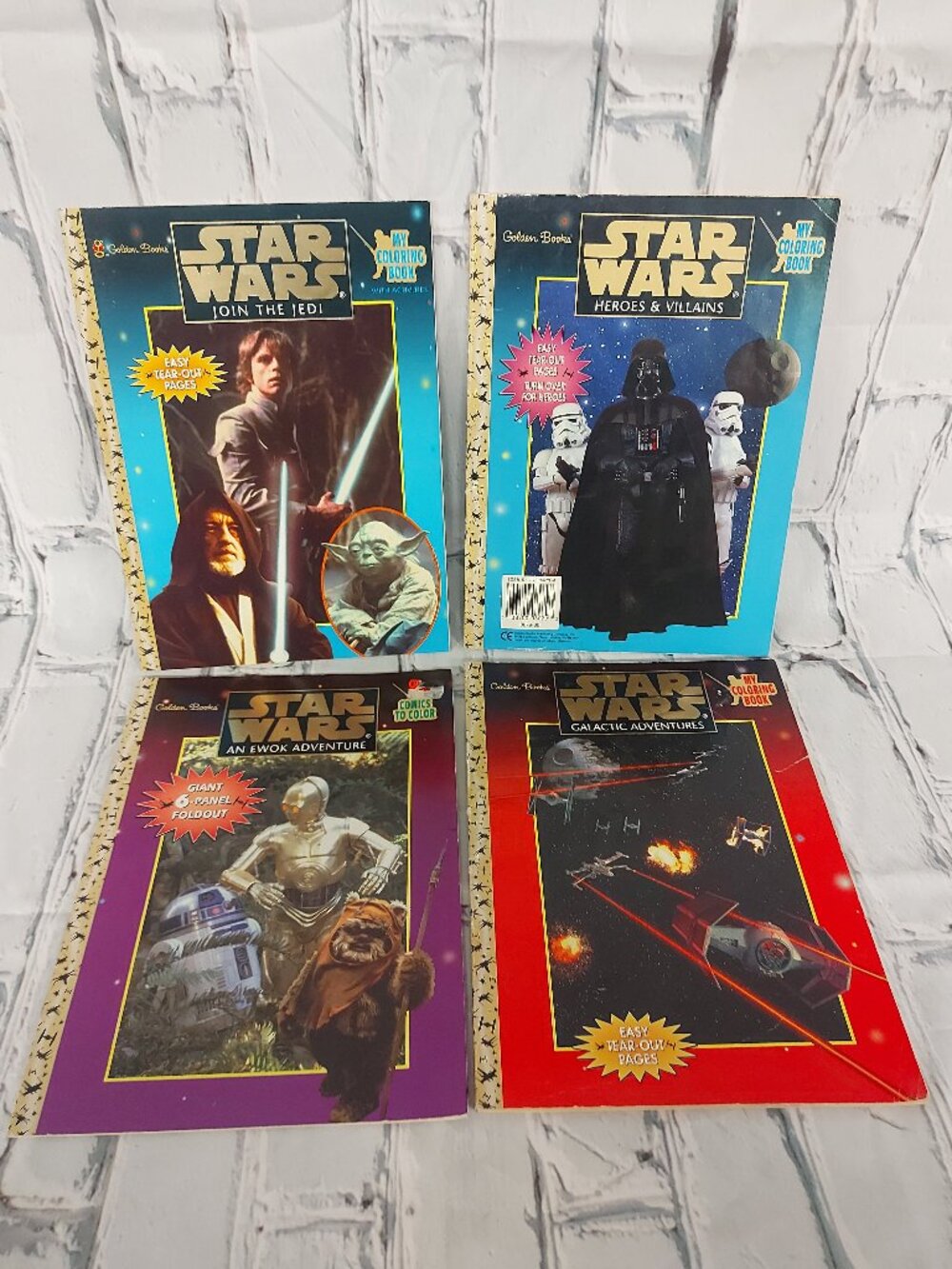 Vintage Star Wars Golden Books Coloring Book Lot of 4